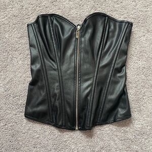 Faux Leather Corset